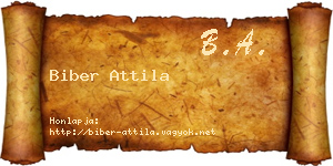Biber Attila névjegykártya